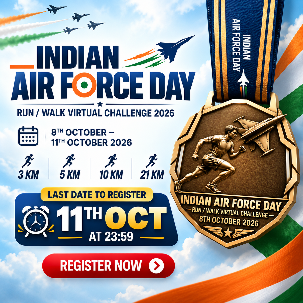 Indian Air Force Day Run/Walk Virtual Challenge 2026